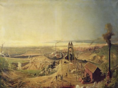 Kohleminen und Tonbrüche in Montchanin von Ignace Francois Bonhomme